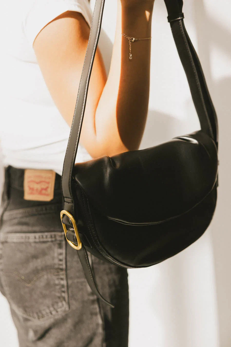 Rumble Vegan Leather Bag in Black FINAL SALE