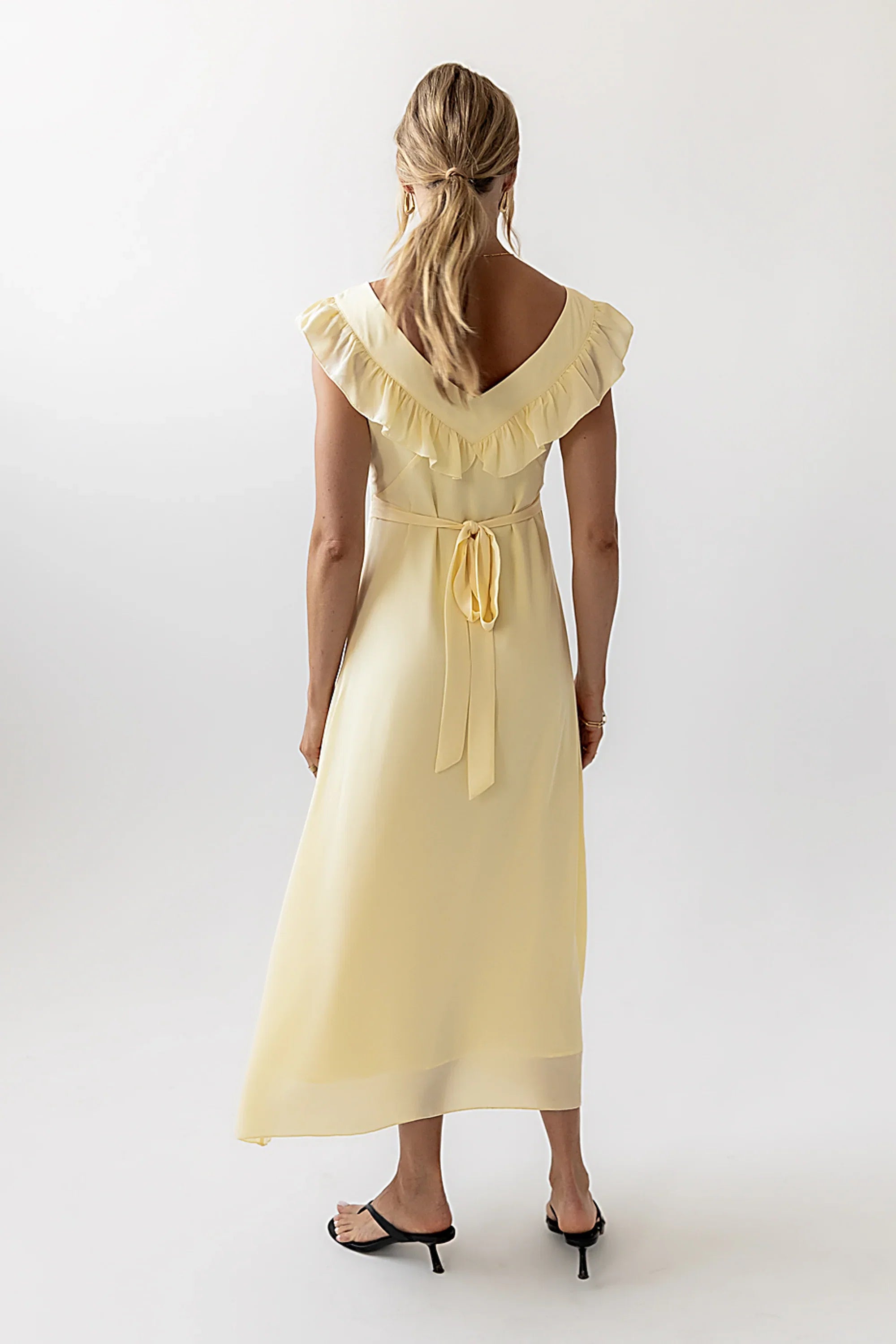 Lydia Ruffle Maxi Dress in Yellow FINAL SALE