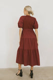 Leandra Midi Dress in Burgundy FINAL SALE