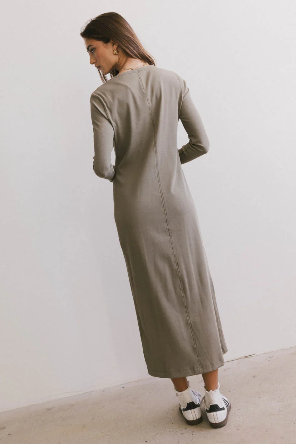 Hollis Ribbed Dress in Olive FINAL SALE