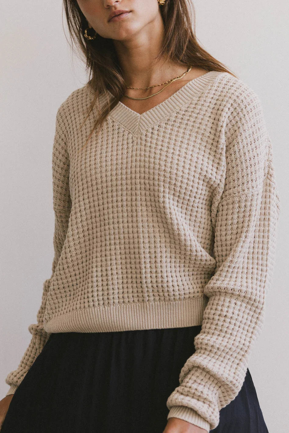 Raychel Knit Sweater in Beige FINAL SALE