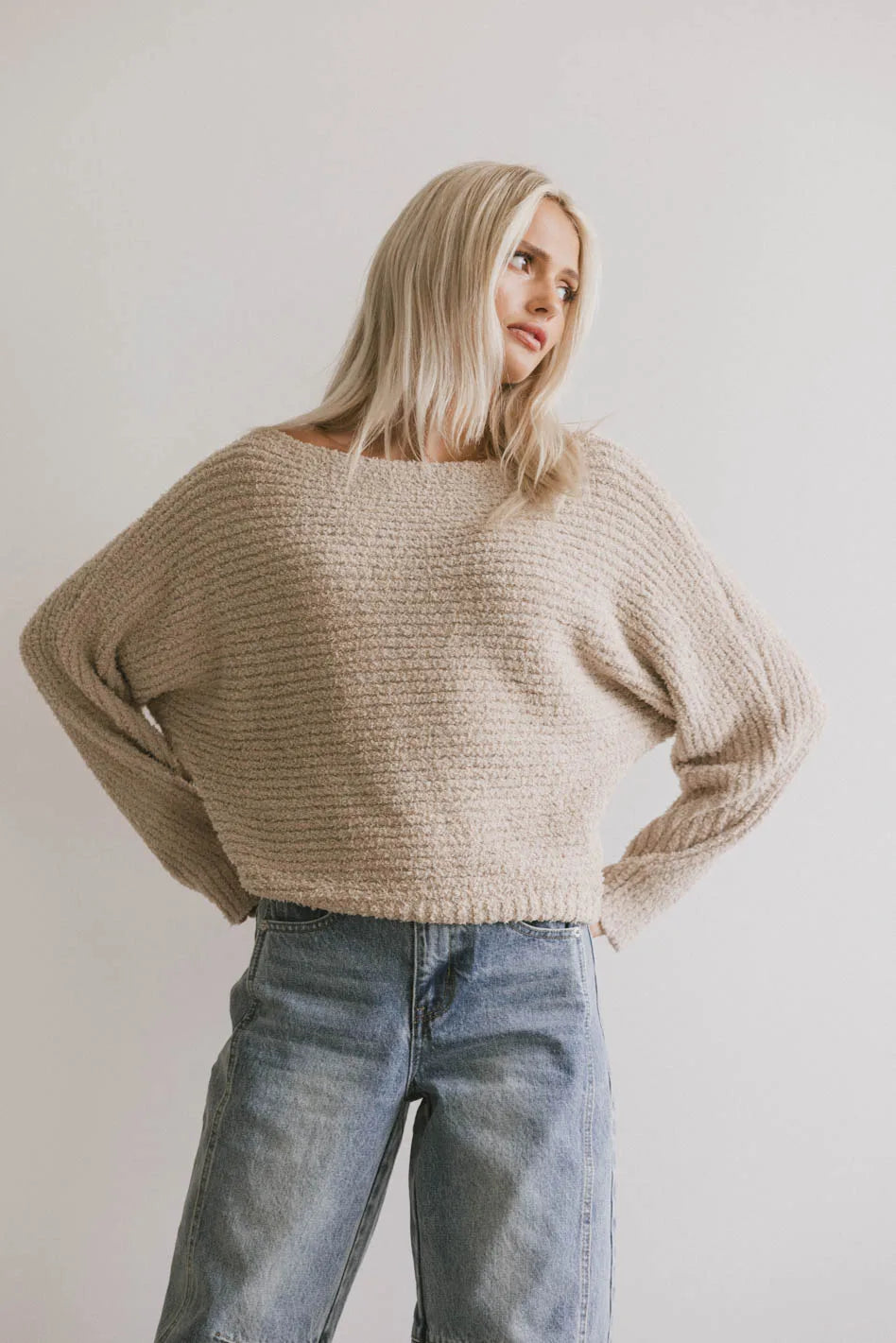 Calia Knit Sweater in Tan FINAL SALE