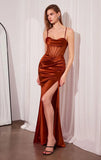 Nadine Dress Long Satin Gown with Corset Bodice