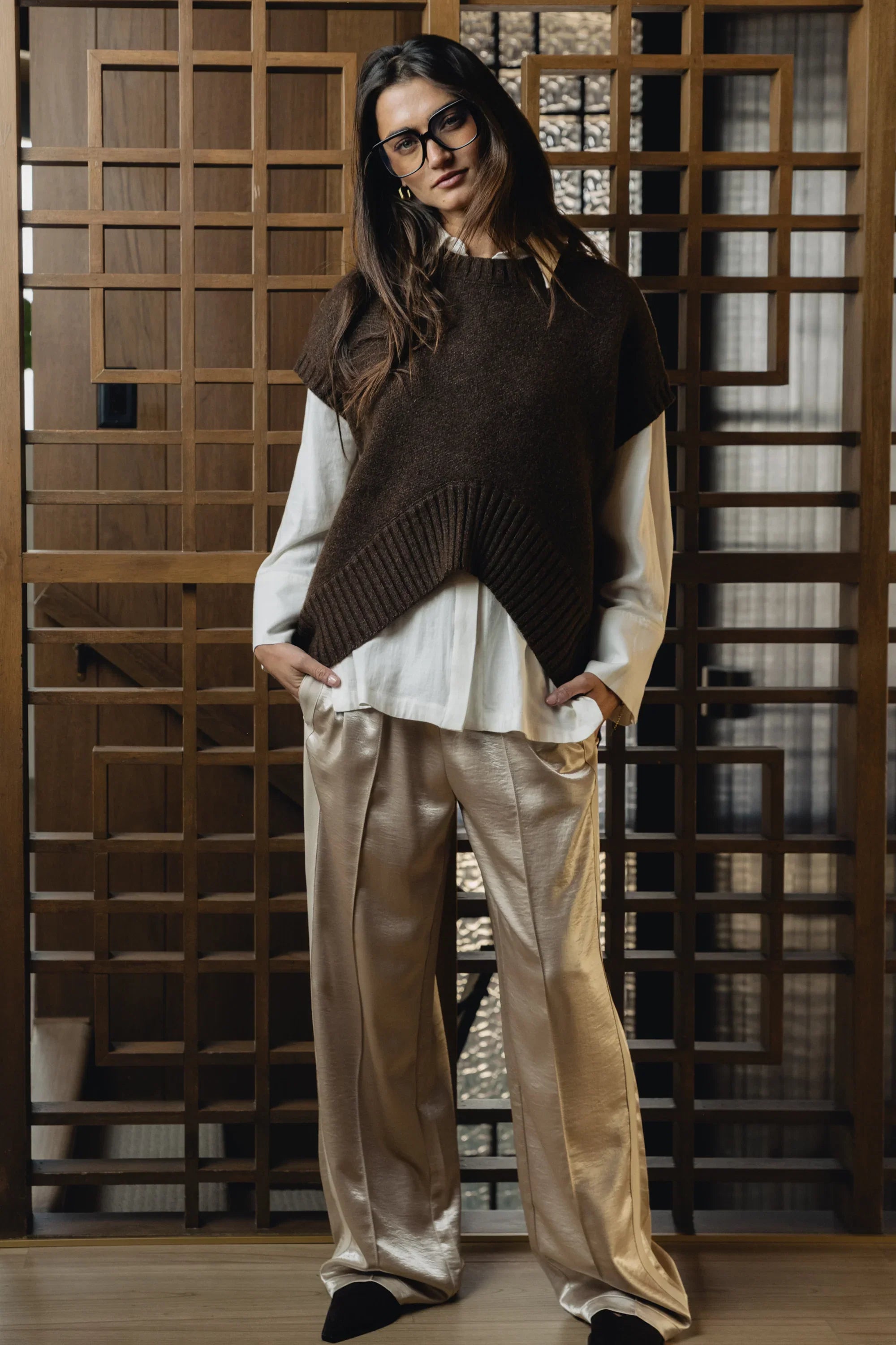 Paloma Knit Sweater in Brown