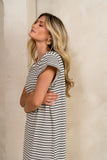 Esme Striped Maxi Dress in Black FINAL SALE