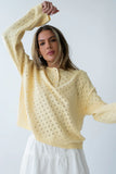 Margot Pointelle Sweater in Butter Yellow FINAL SALE