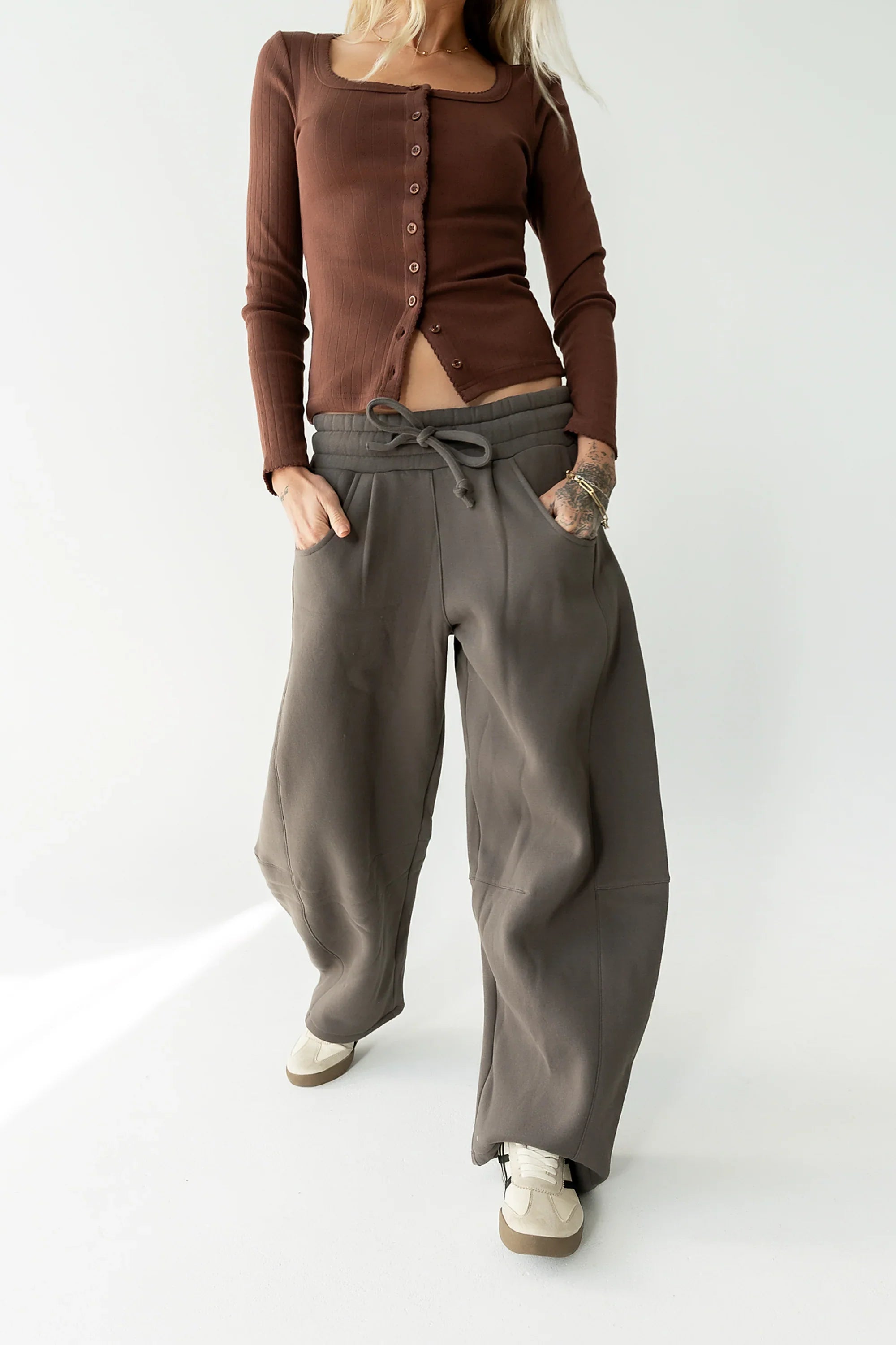 Maribel Barrel Sweatpants in Charcoal FINAL SALE