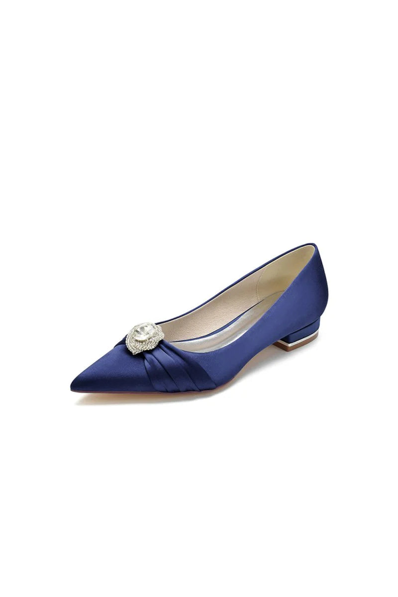 Cocktail Pointed Toe Flats With Crystal