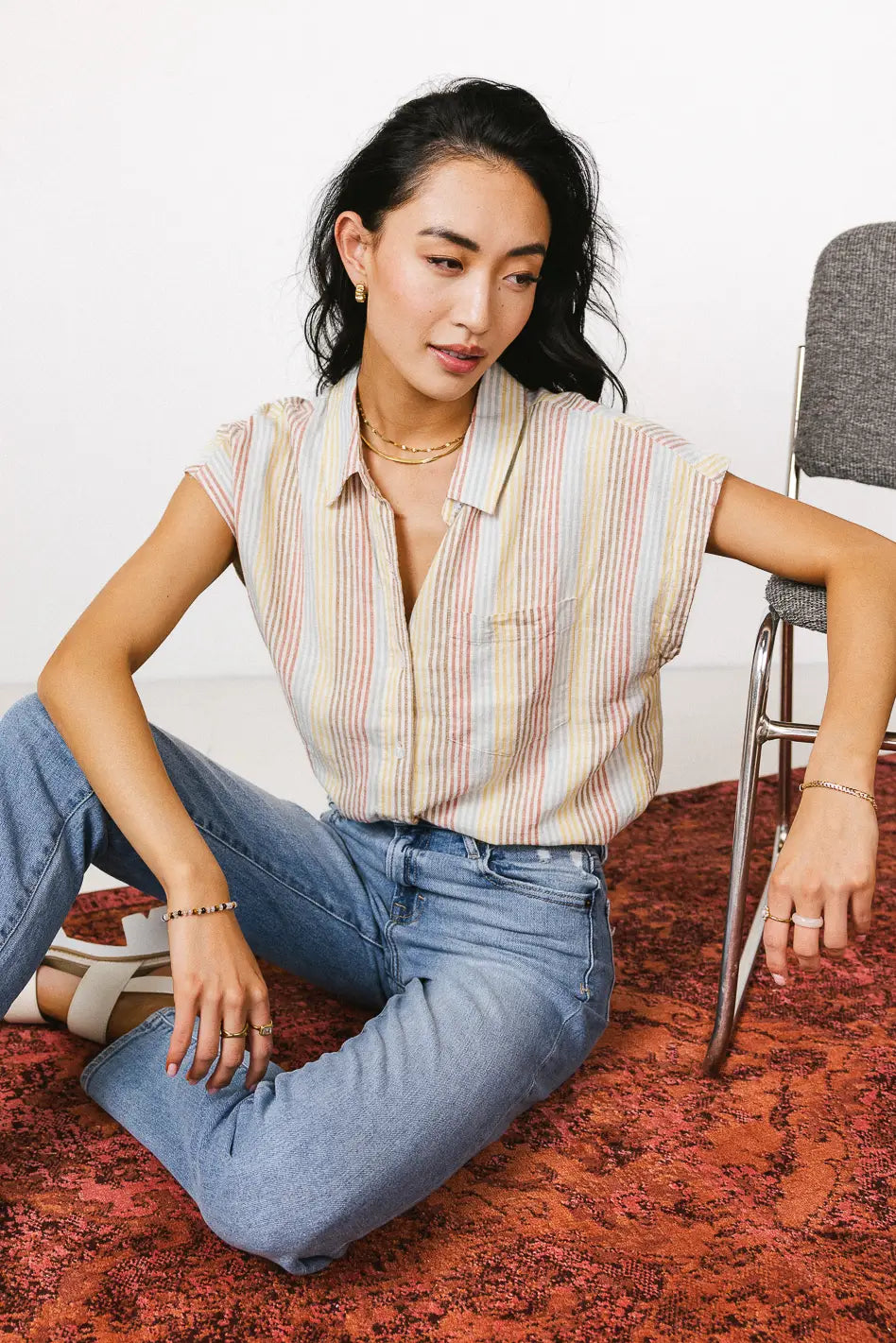 Imogen Striped Button Up FINAL SALE