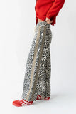 Mellanie Two Toned Baggy Jeans in Leopard