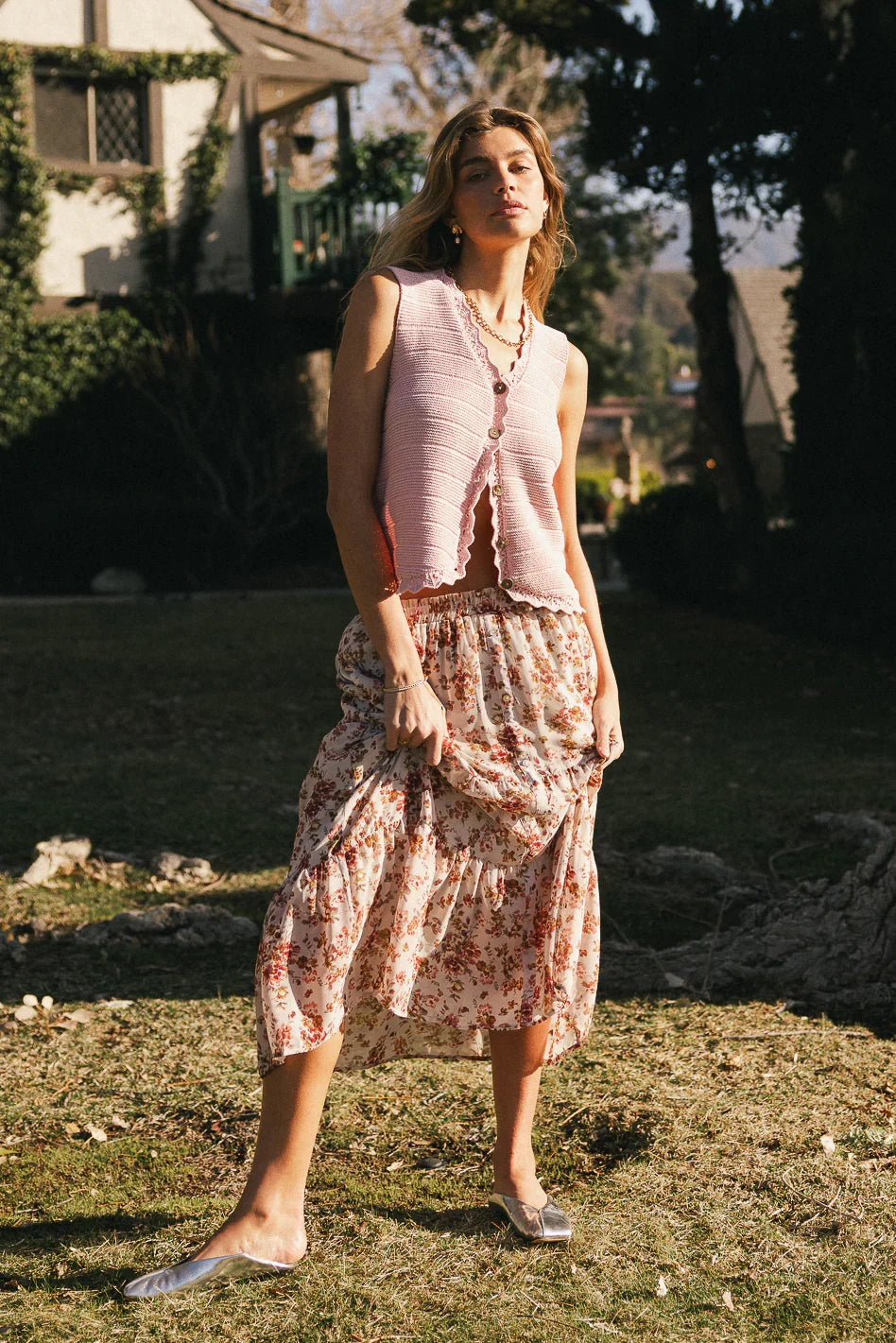 Brianni Floral Midi Skirt FINAL SALE