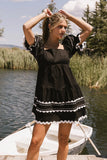 Etzi Ric Rac Dress in Black FINAL SALE