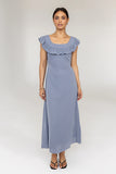 Lydia Ruffle Maxi Dress in Blue FINAL SALE