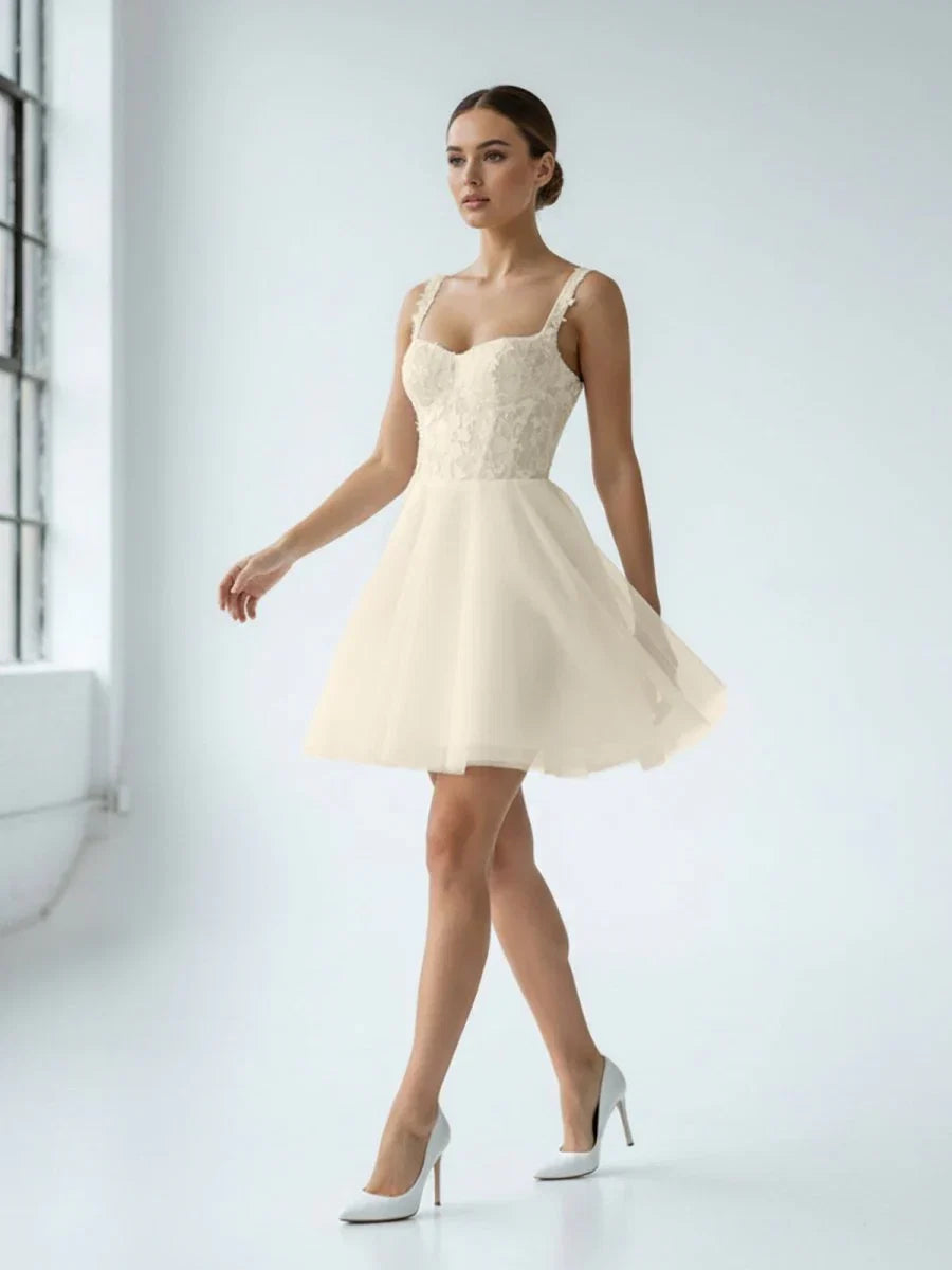 Elegant A Line Sweetheart Wedding Dress With Lace