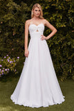 Madigan Gown Off White STRAPLESS A LINE SOFT SATIN KEYHOLE DRESS