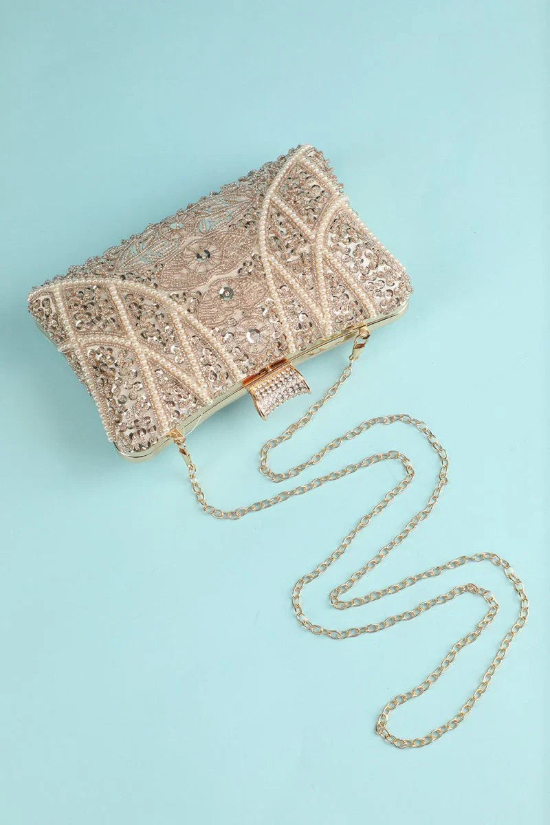 Reto Pearl Embroidery Handbag