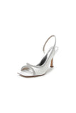 Square Open Toe Slingback Chunky Heels