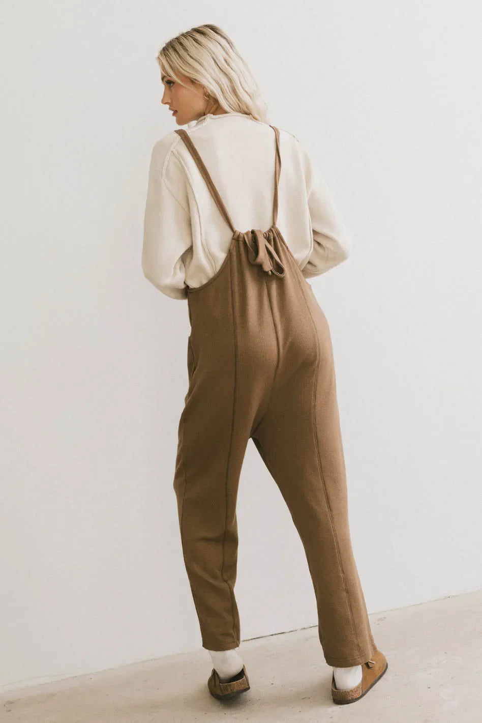 Kestrel Knit Overalls in Mocha FINAL SALE