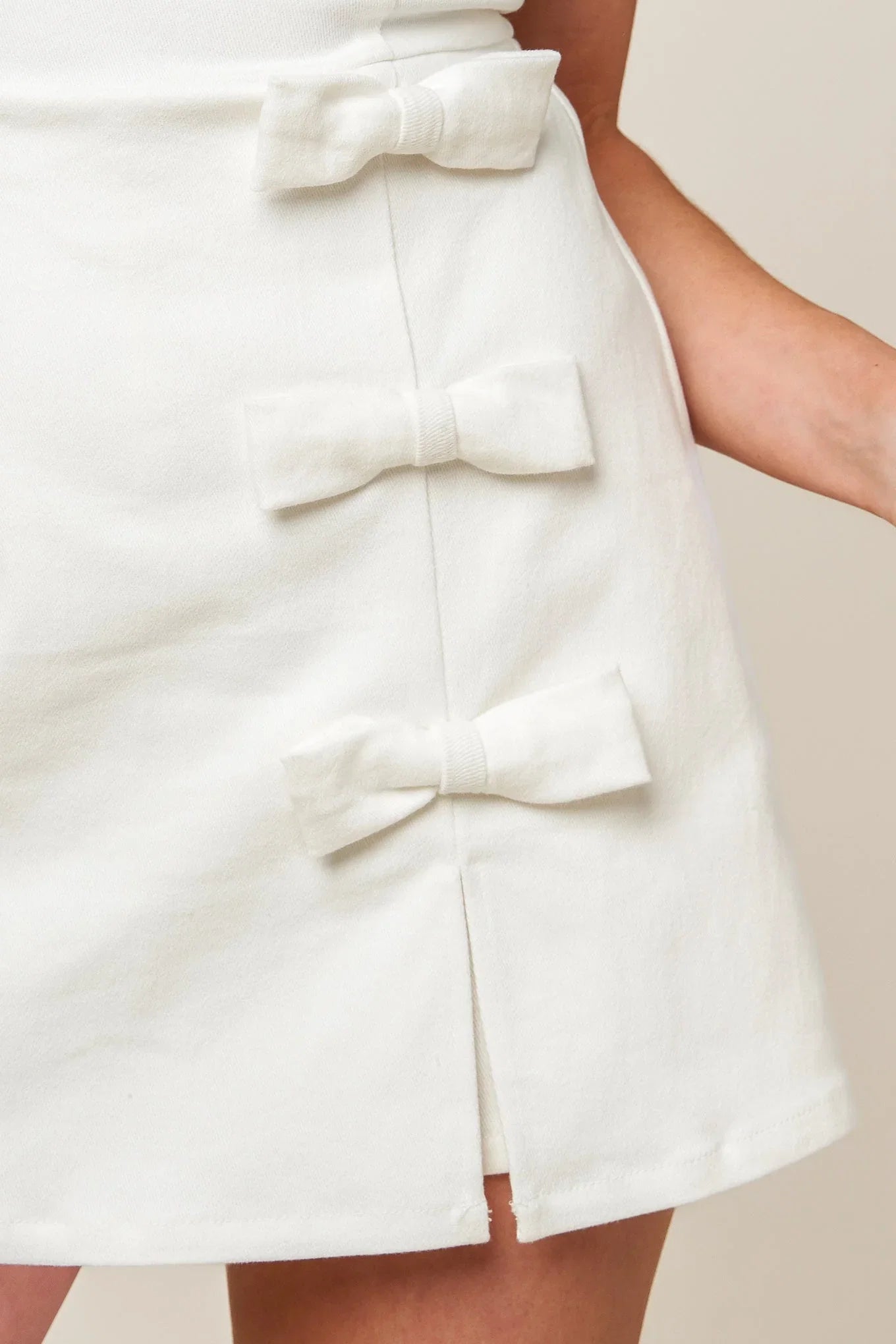 OPEN MINDED DENIM WHITE DENIM SKORT ROMPER