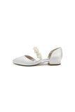 Sweet Round Toe Retro Pearl Strap Low Heels