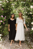 Nina Crocheted Midi Dress in Black FINAL SALE