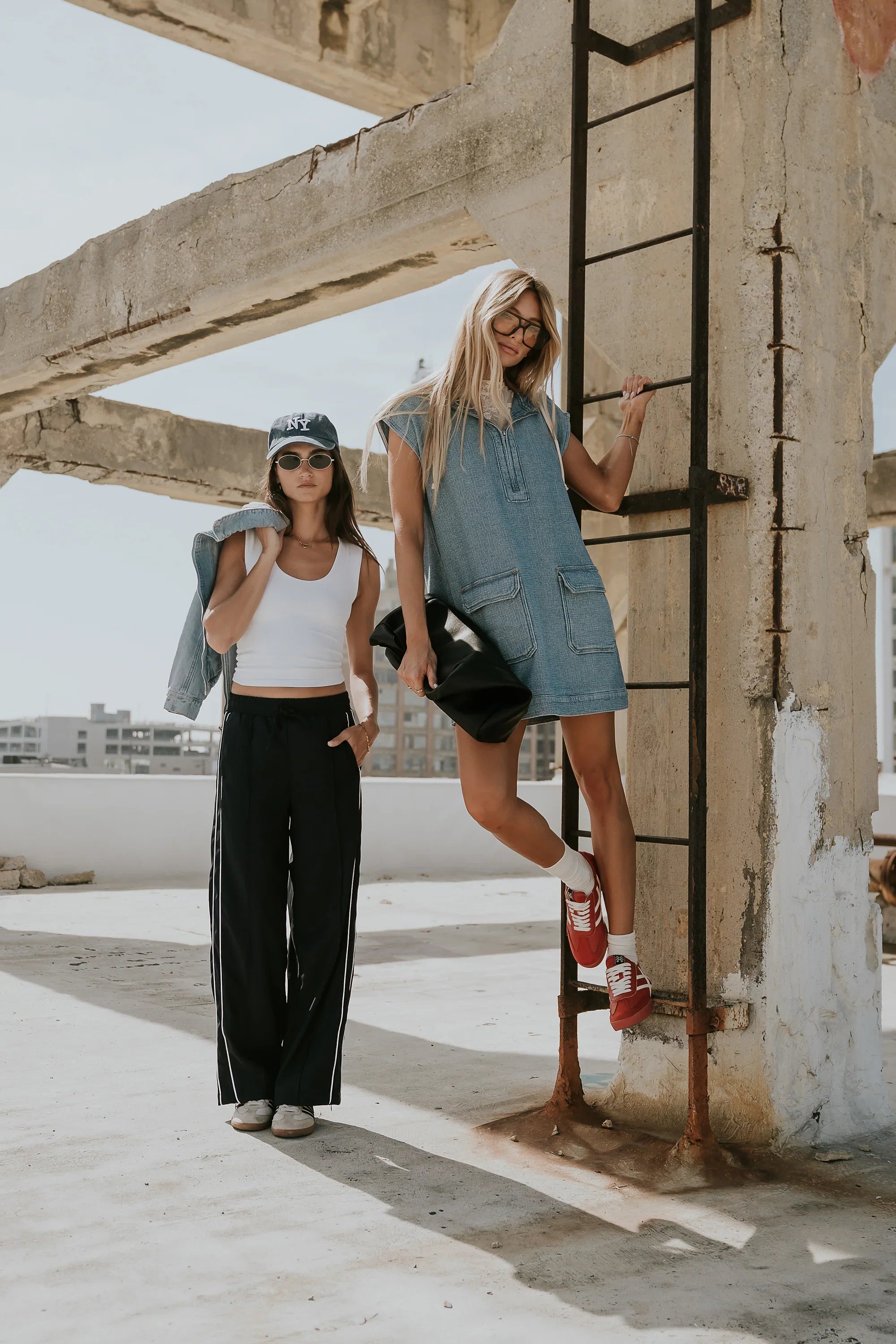 Emily Striped Wide Leg Pants in Navy