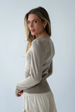 Flora Knit Top in Taupe