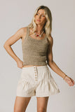 Harpa Tiered Mini Shorts in Oatmeal FINAL SALE