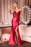 JACLYN GOWN BEADED BODICE STRAPLESS DRESS