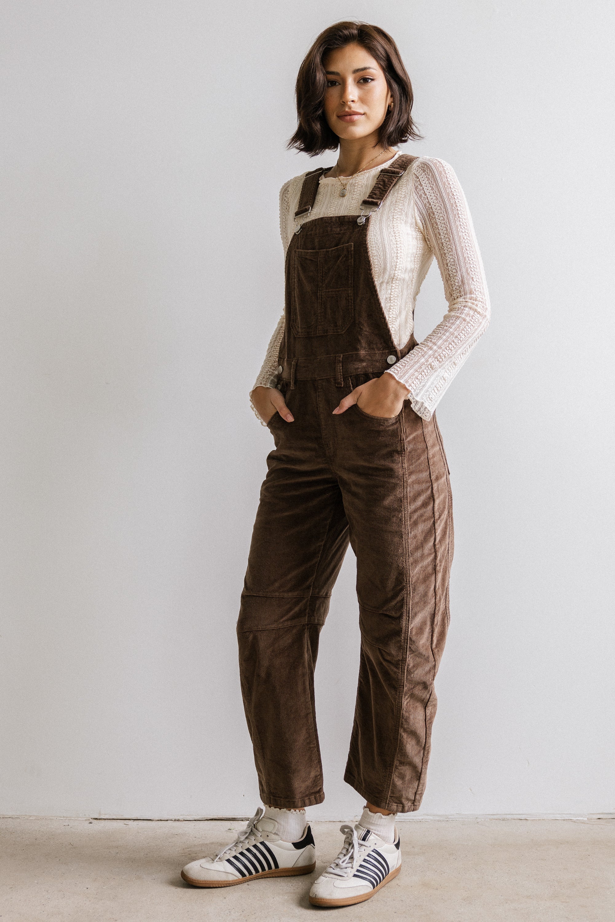 Tansy Corduroy Overalls in Brown FINAL SALE