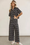 Perrie Floral Wide Leg Pants in Black FINAL SALE