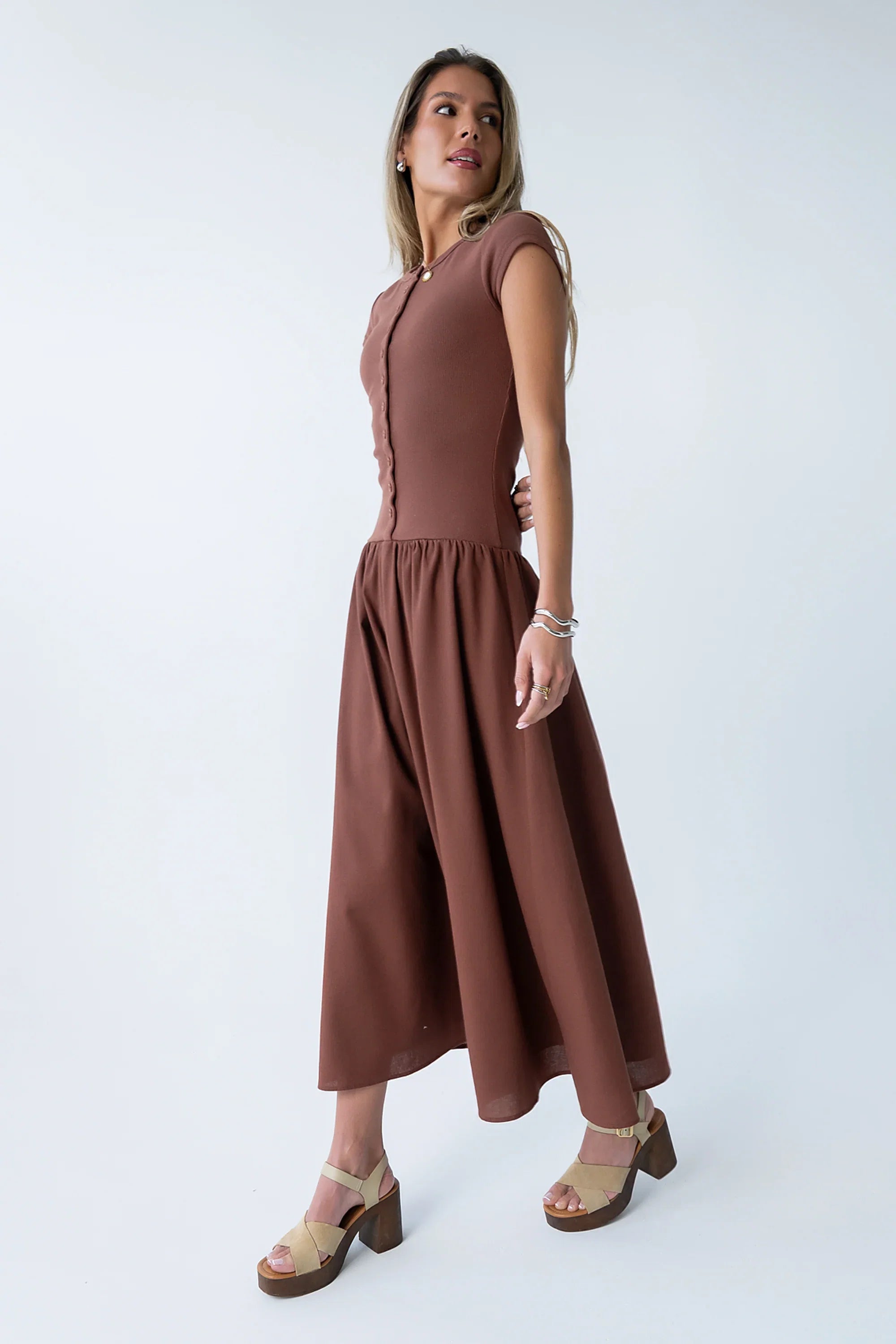 Bailee Maxi Dress in Red Brown