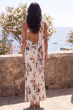Floral One Shoulder Ivory Mermaid Wedding Guest Dress with Sash