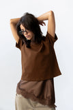 Marlie Asymmetrical Top in Brown