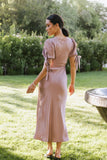 Amanda Lace Trim Maxi Dress in Mauve FINAL SALE