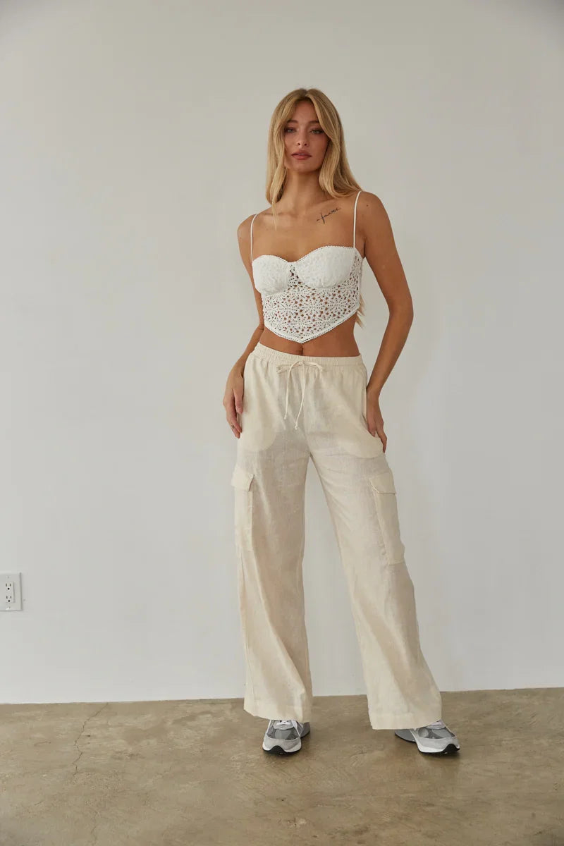 Vienna Linen Cargo Pants