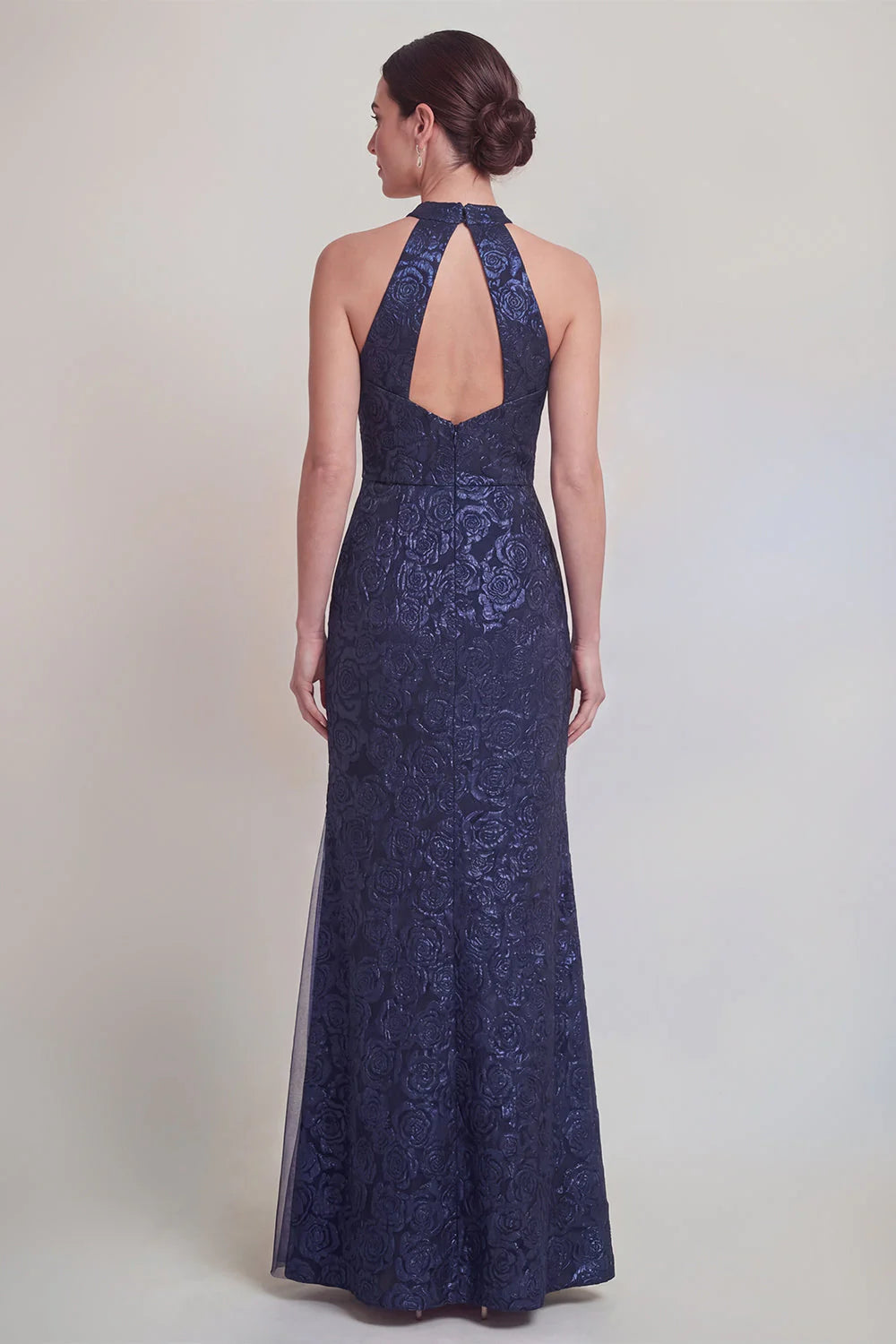Halter Jacquard Mermaid Sage Green Mother of the Bride Dress