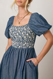 Tesalina Denim Midi Dress FINAL SALE