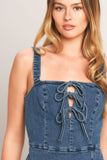 FIRST DATE DENIM SKORT ROMPER