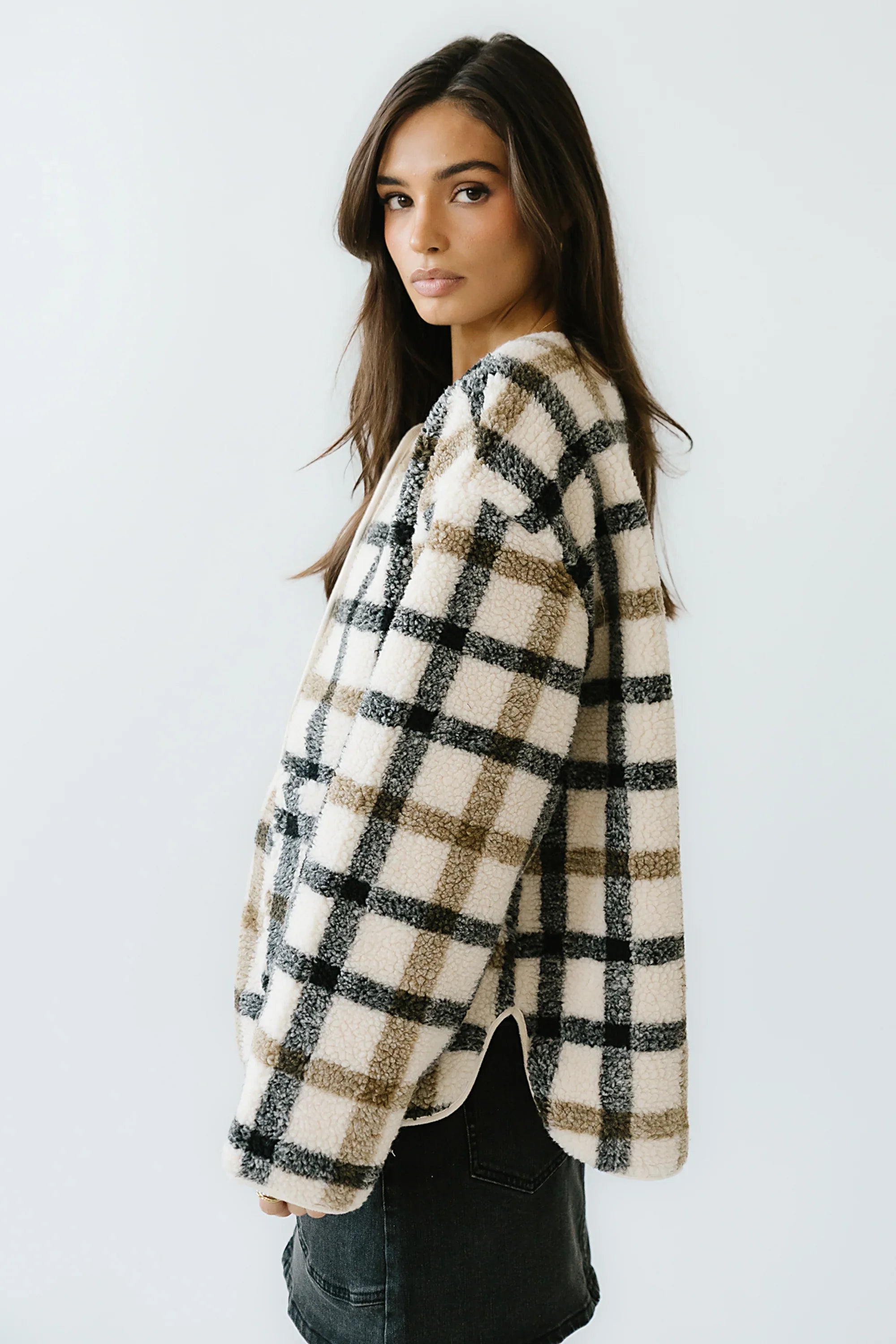 Jasper Gingham Sherpa Jacket FINAL SALE