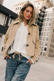 Aden Suede Jacket in Khaki FINAL SALE