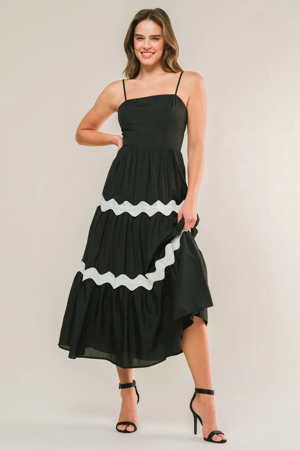SUMMER SPRITZ RIC RAC MIDI DRESS