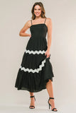 SUMMER SPRITZ RIC RAC MIDI DRESS