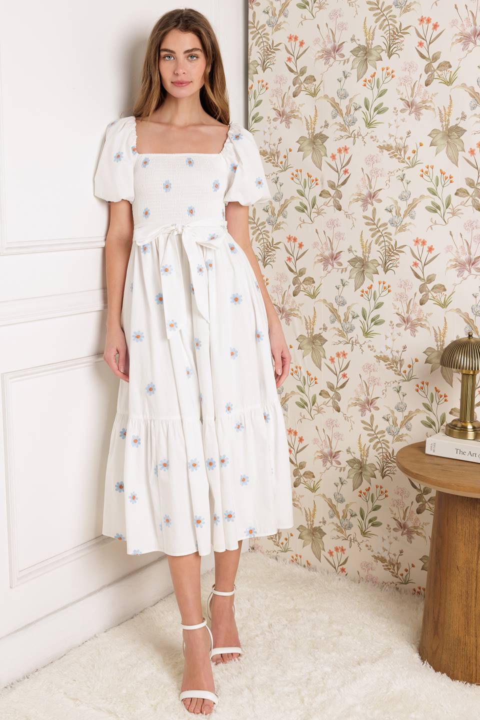 SUNNYSIDE LANE EMBROIDERED MIDI DRESS FINAL SALE