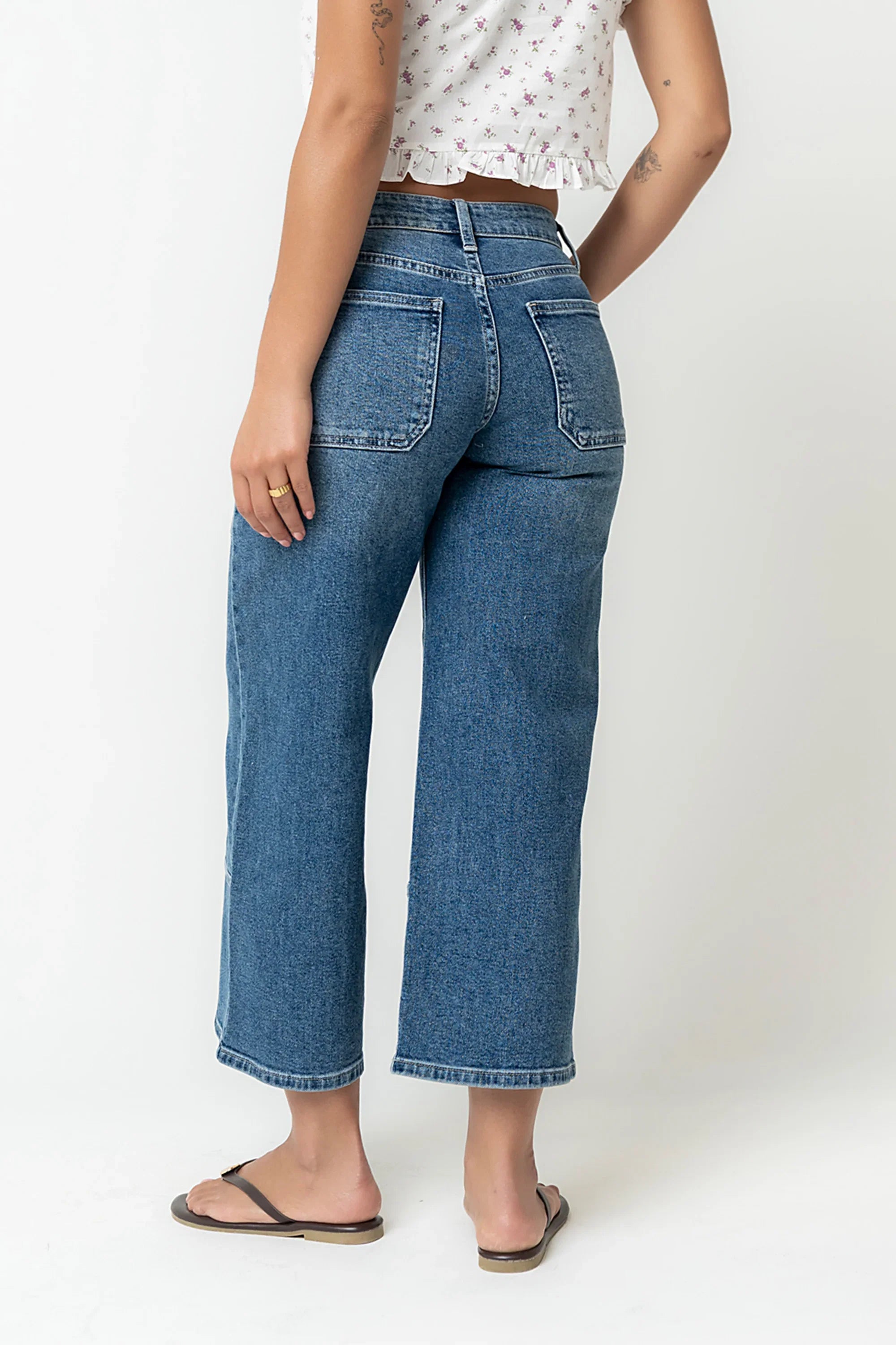 Mylah Wide Leg Jeans in Medium Wash