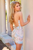 4204 Primavera Beaded Vintage Style Short Dress