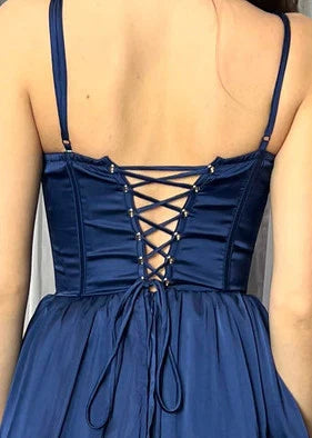 Maeve Corset Midi Dress Navy