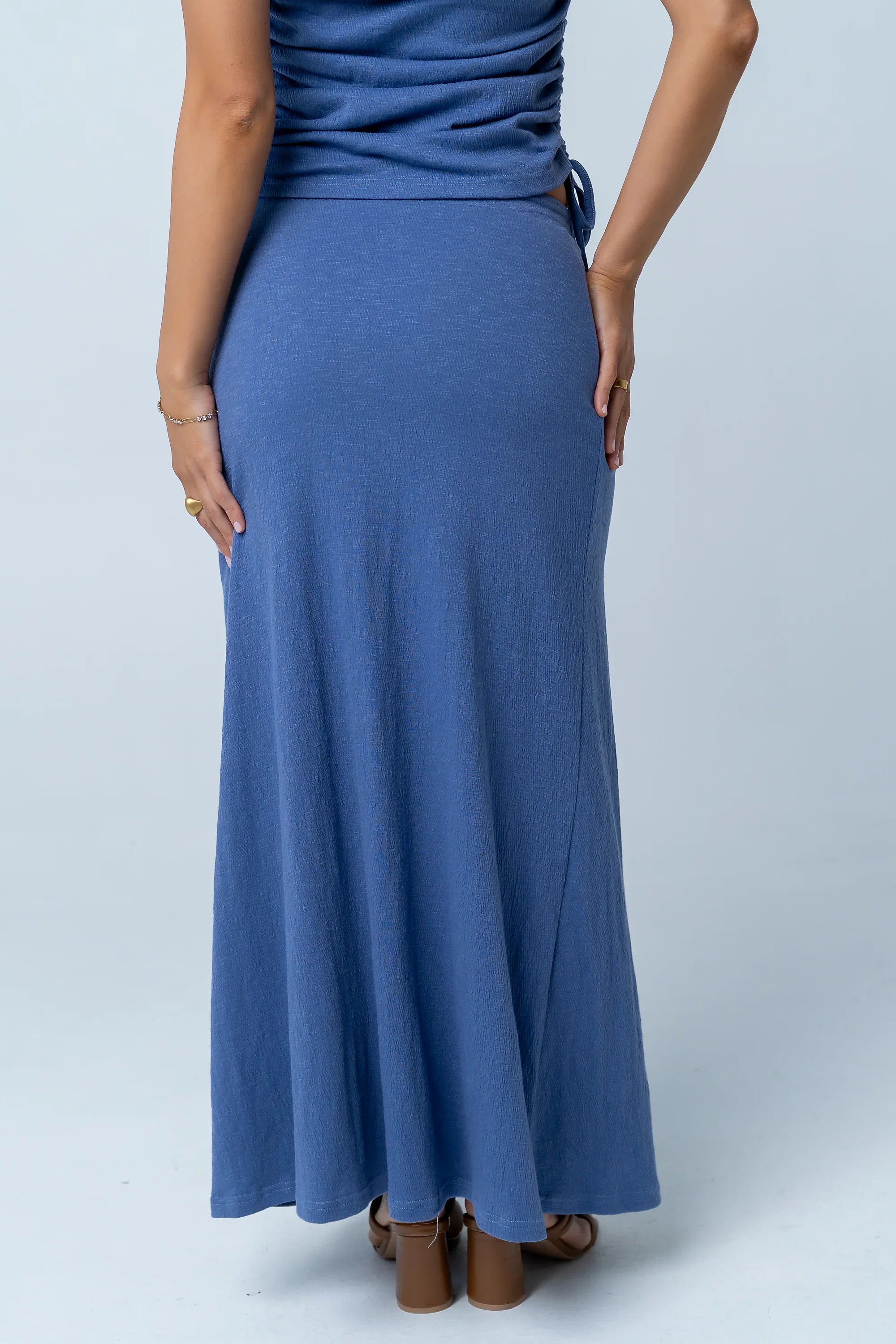 Freda Maxi Skirt in Blue