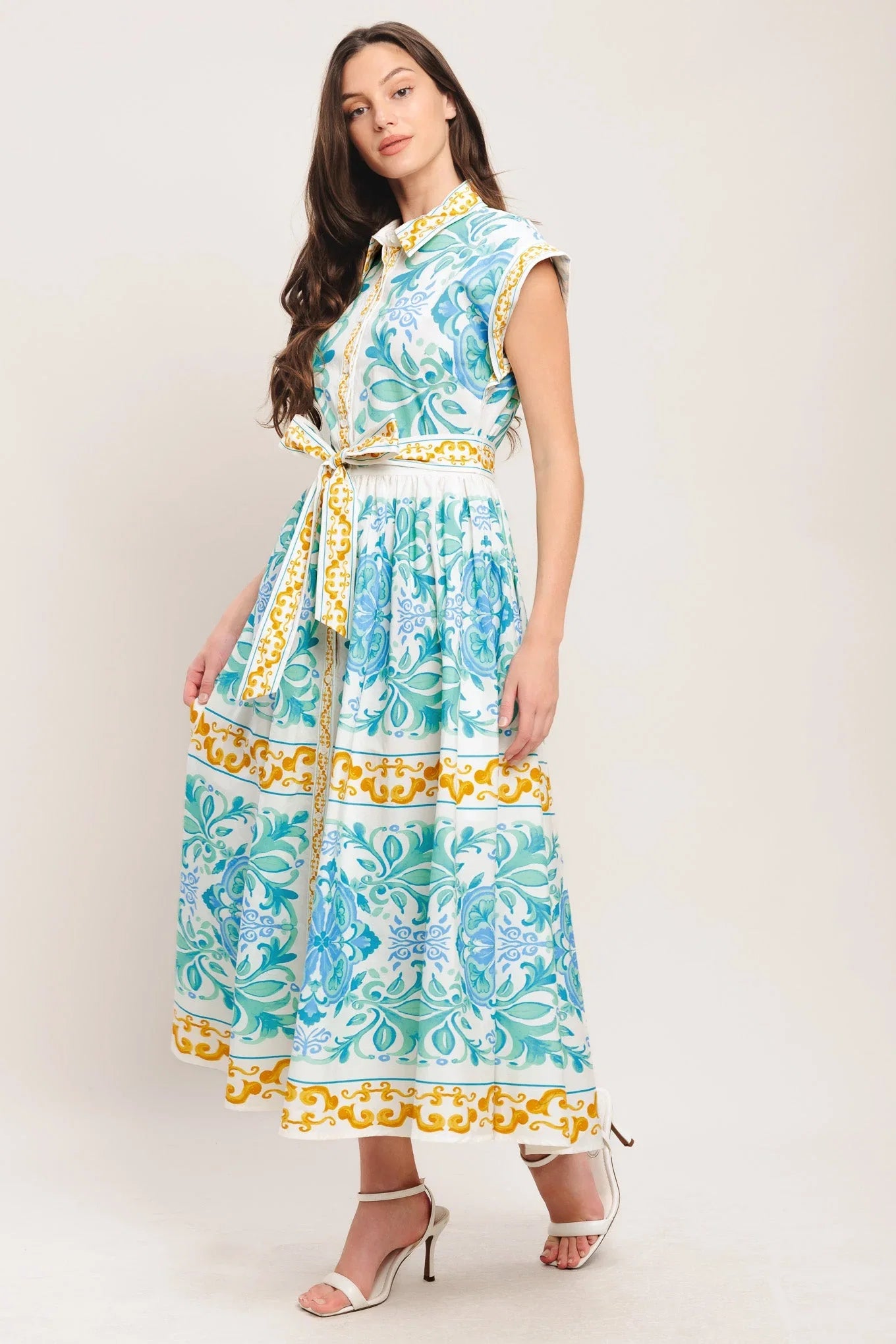 BLUE REGALIA MIDI DRESS