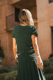Micah Smocked Blouse in Teal FINAL SALE